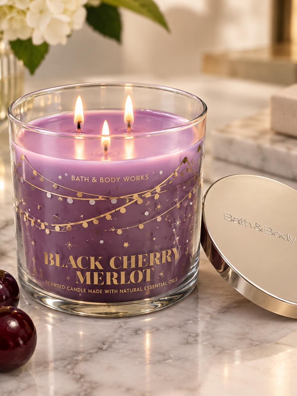 Bath & Body Works Black Cherry Merlot 3-Wick Candle